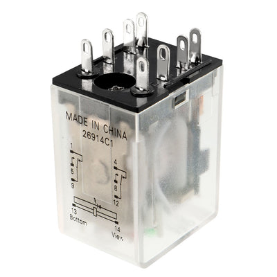 Harfington Uxcell DC 12V Coil Green Indicator Light 8 Pin DPDT Electromagnetic General Purpose Power Relay