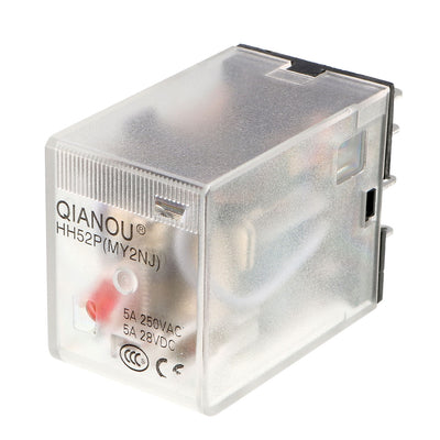 Harfington Uxcell AC110/120V Coil Red Indicator Light 8 Pin DPDT Electromagnetic General Purpose Power Relay + Socket Base