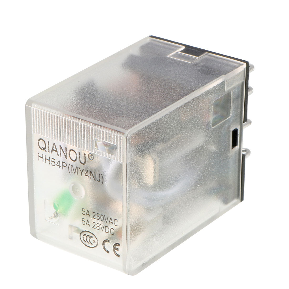 uxcell Uxcell DC12V Coil Green Indicator Light 14 Pin 4P4T Electromagnetic General Purpose Power Relay + Socket Base