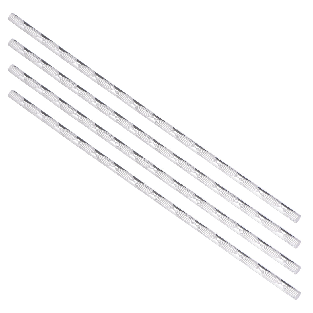 uxcell Uxcell 6mmx250mm Spiral White Line Solid Acrylic Round Rod PMMA Bar 4pcs