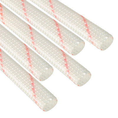 Harfington Uxcell Fiberglass Sleeve 6mm I.D. PVC Insulation Tubing 1500V Tube Adjustable Sleeving Pipe 125 Degree Centigrade Cable Wrap Wire 900mm 2.95ft 5Pcs