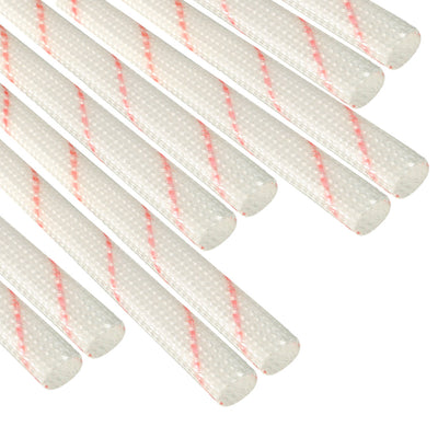 Harfington Uxcell Fiberglass Sleeve 6mm I.D. PVC Insulation Tubing 1500V Tube Adjustable Sleeving Pipe 125 Degree Centigrade Cable Wrap Wire 900mm 2.95ft 10pcs
