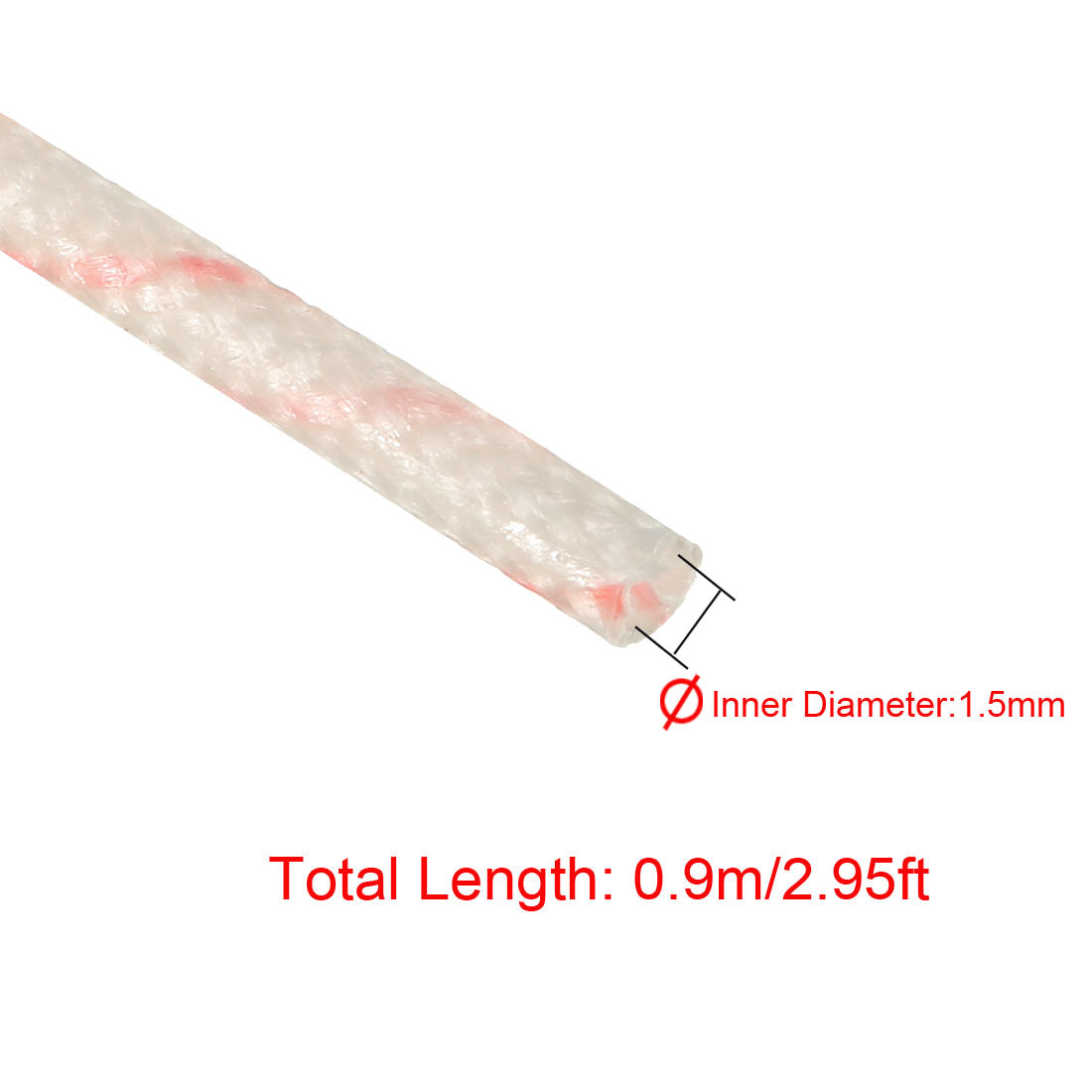 uxcell Uxcell Fiberglass Sleeve 1.5mm I.D. PVC Insulation Tubing 1500V Tube Adjustable Sleeving Pipe 125 Degree Centigrade Cable Wrap Wire 900mm 2.95ft 5Pcs