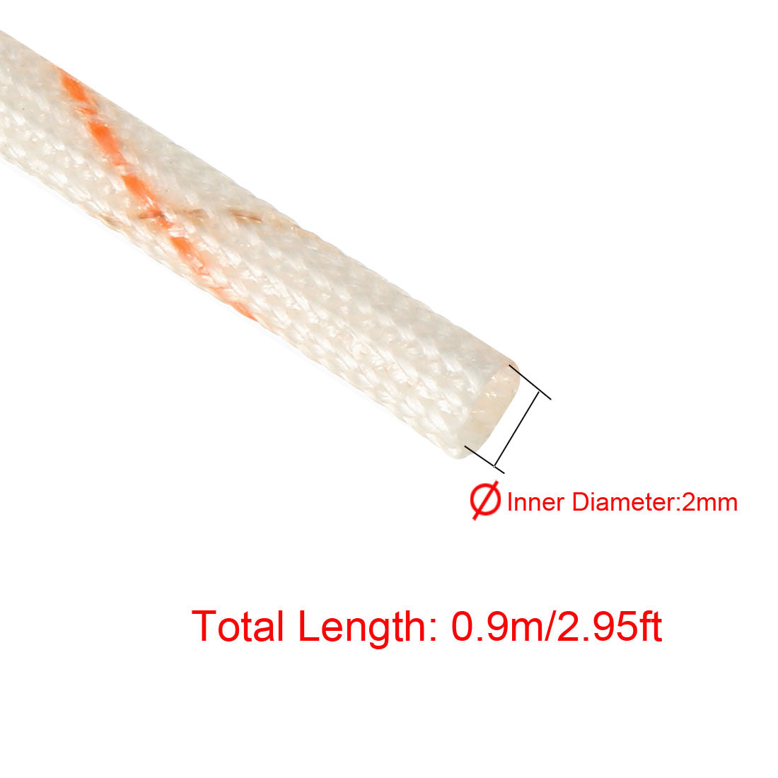 uxcell Uxcell Fiberglass Sleeve 2mm I.D. PVC Insulation Tubing 1500V Tube Adjustable Sleeving Pipe 125 Degree Centigrade Cable Wrap Wire 900mm 2.95ft 5Pcs