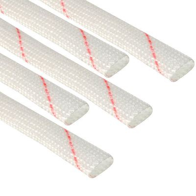 Harfington Uxcell Fiberglass Sleeve 8mm I.D. PVC Insulation Tubing 1500V Tube Adjustable Sleeving Pipe 125 Degree Centigrade Cable Wrap Wire 780mm 2.56ft 5Pcs