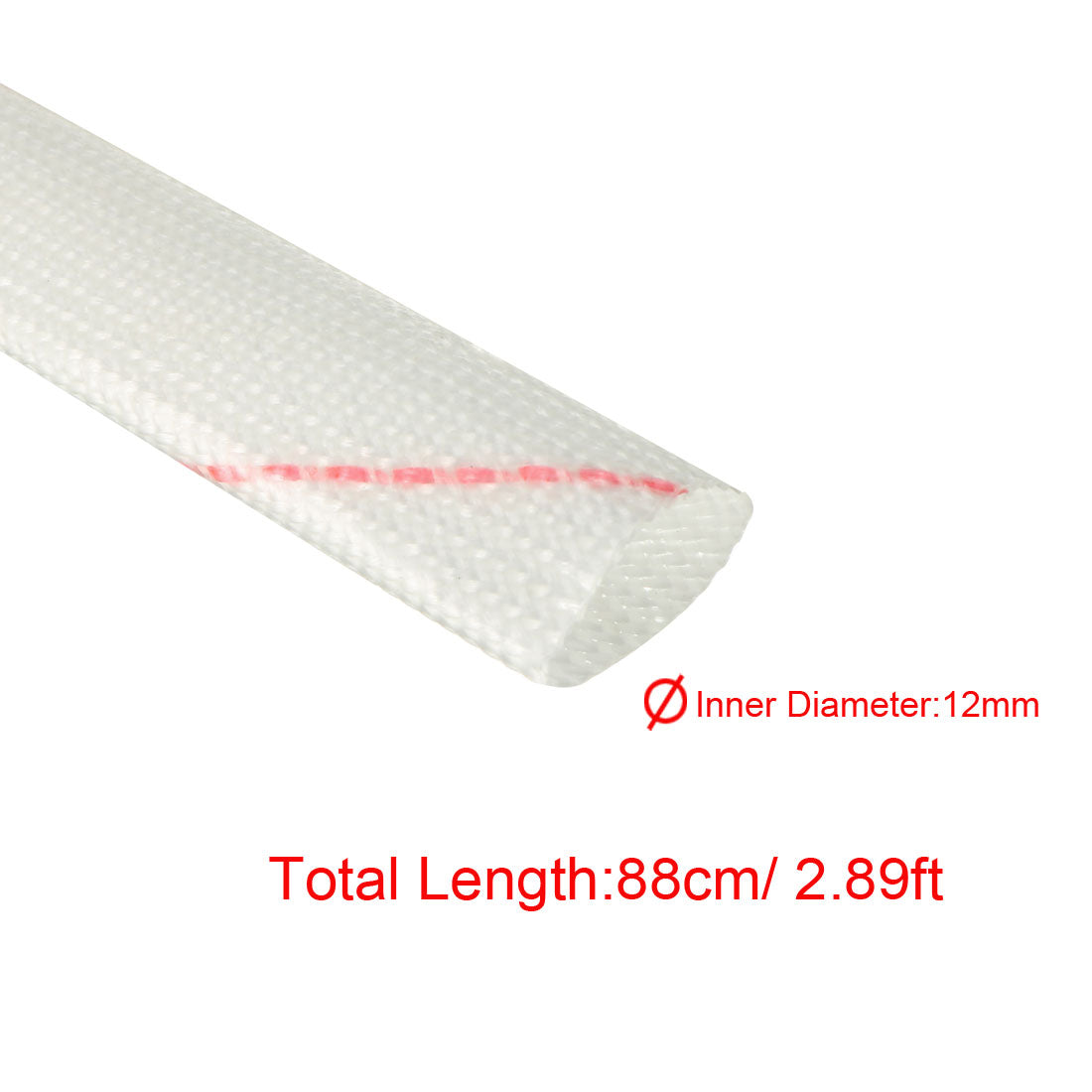 uxcell Uxcell Fiberglass Sleeve 12mm I.D. PVC Insulation Tubing 1500V Tube Adjustable Sleeving Pipe 125 Degree Centigrade Cable Wrap Wire 880mm 2.89ft 10pcs