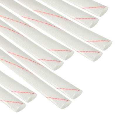 Harfington Uxcell Fiberglass Sleeve 12mm I.D. PVC Insulation Tubing 1500V Tube Adjustable Sleeving Pipe 125 Degree Centigrade Cable Wrap Wire 880mm 2.89ft 10pcs