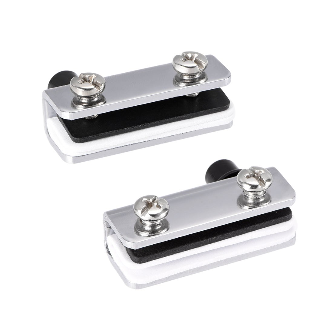 uxcell Uxcell Glass Hinge Polished Chrome Glass Door Pivot Hinge Glass Clamp  40x13x15mm , 1 Pair