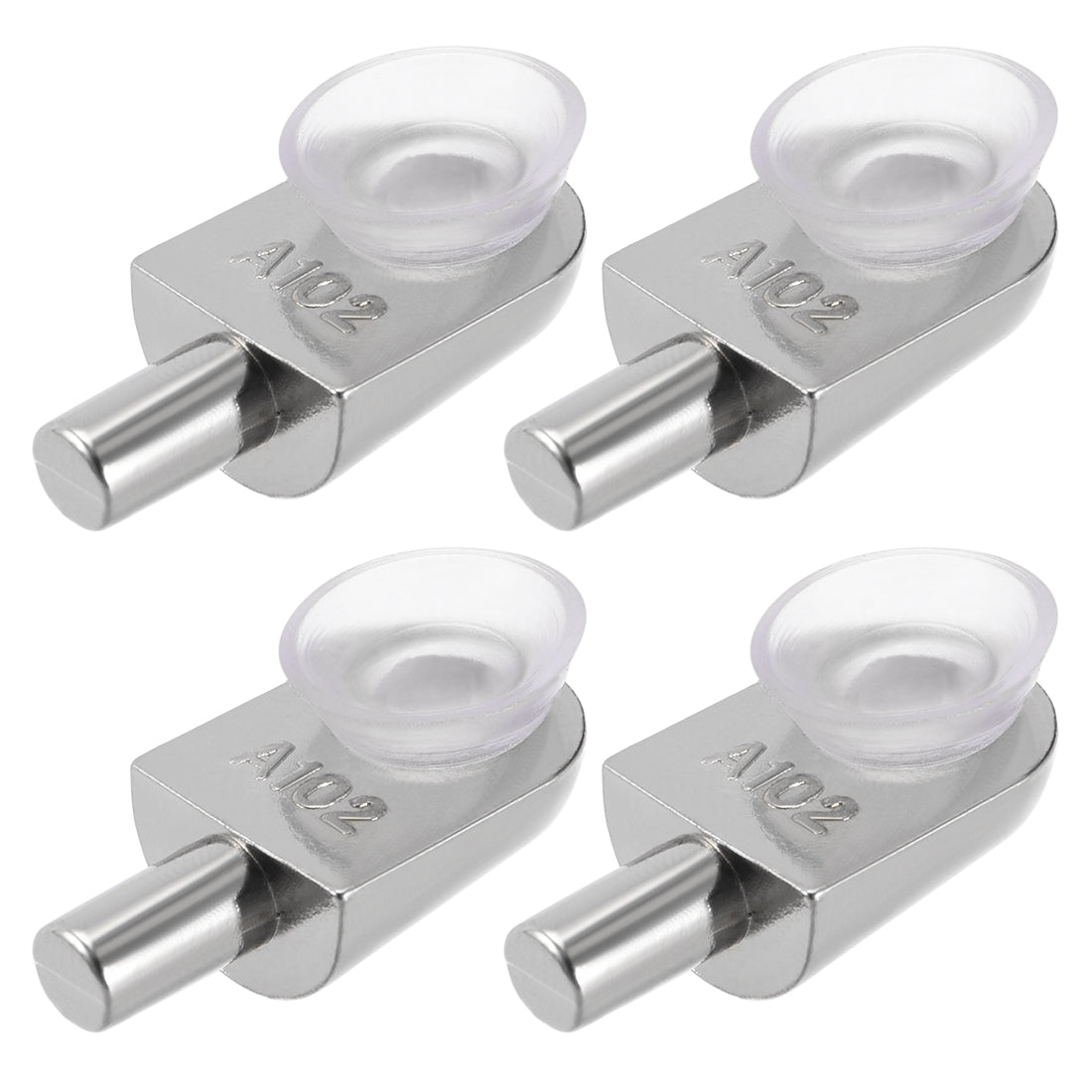 uxcell Uxcell Shelf Support Pegs Glass Clamp Bracket Zinc Alloy Nail with Suction Cup , 4pcs