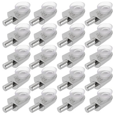 Harfington Uxcell Shelf Support Pegs Glass Clamp Bracket Zinc Alloy Nail Polished Rod Joint with Suction Cup , 20pcs