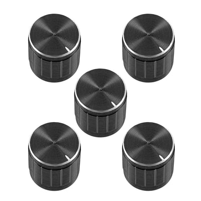 Harfington Uxcell 5Pcs 6mm Insert Shaft 15.8x16.8mm Aluminum Alloy Potentiometer Rotary Knob Pots