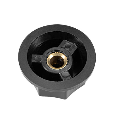 Harfington Uxcell 5Pcs 6mm Insert Shaft 33x17mm Plastic Potentiometer Rotary Knob Pots Black