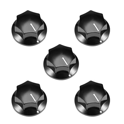 Harfington Uxcell 5Pcs 6mm Insert Shaft 33x17mm Plastic Potentiometer Rotary Knob Pots Black