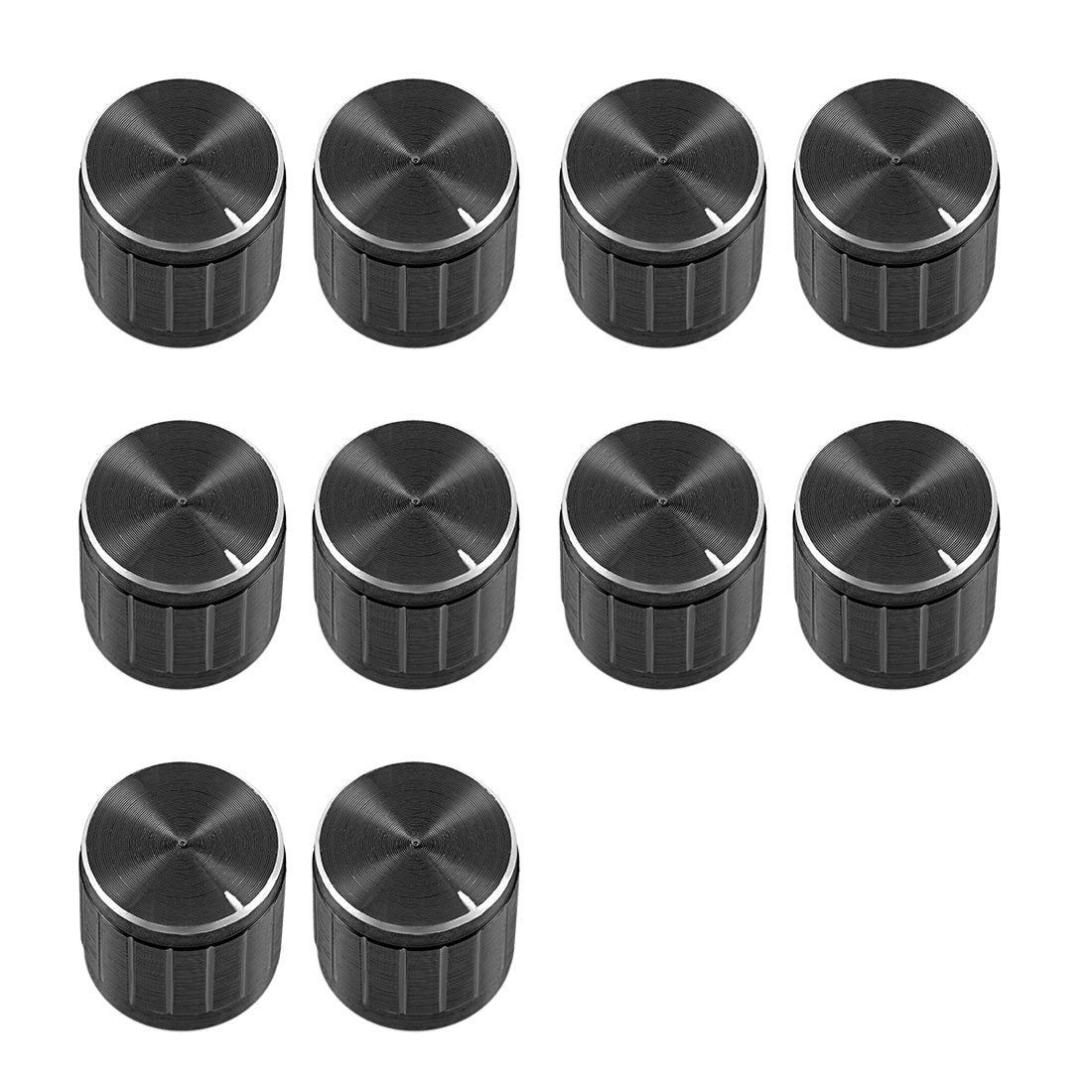 uxcell Uxcell 10Pcs 6mm Insert Shaft 14.4 x 16.8mm Aluminum Alloy Potentiometer Rotary Knob Pots