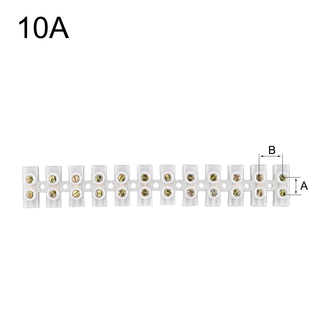 uxcell Uxcell Terminal Block , Screw Terminal Barrier Strip, 10A 12 Position Dual Row Type H Wire Connector 2pcs