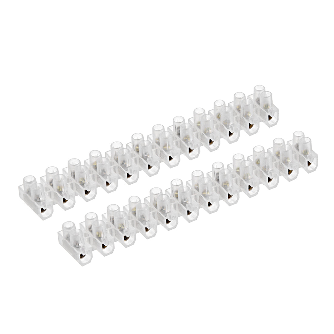 uxcell Uxcell Terminal Block , 5A 12 Position Dual Row Type U Wire Connector Screw Terminal Barrier Strip , Pack of 2