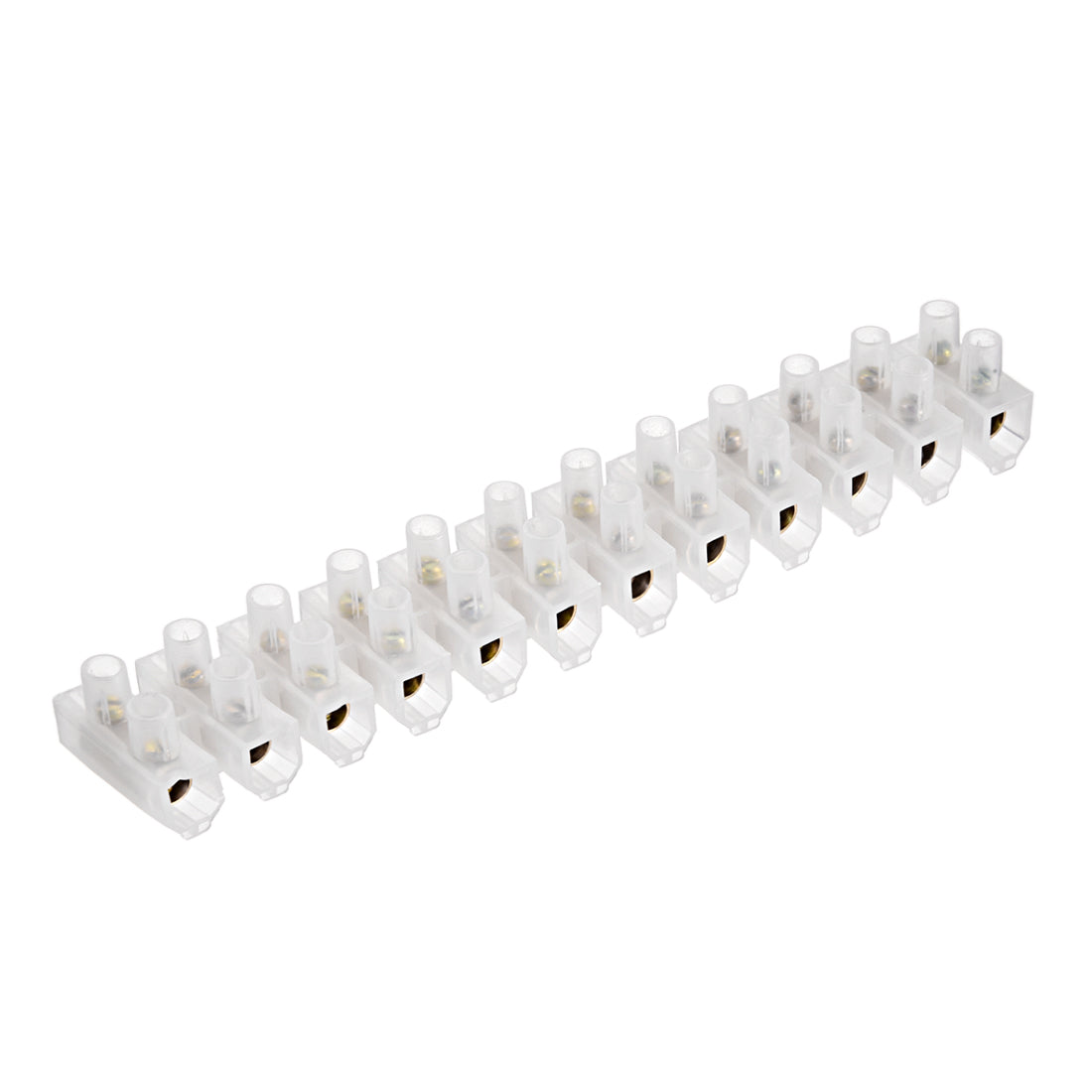 uxcell Uxcell Terminal Block , 60A 12 Position Dual Row Type U Wire Connector Screw Terminal Barrier Strip , Pack of 1