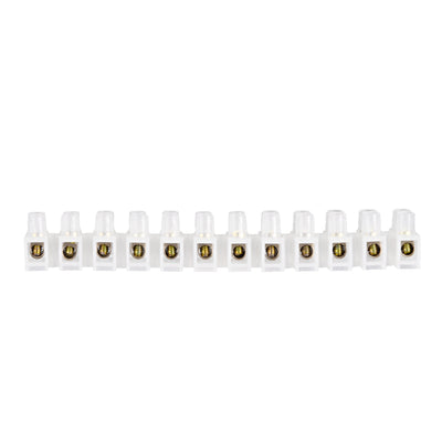 Harfington Uxcell Terminal Block , 20A 12 Position Dual Row Type H PE Wire Connector Screw Terminal Barrier Strip , Pack of 5