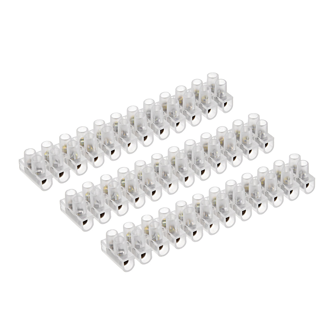 uxcell Uxcell Terminal Block , 3A 12 Position Dual Row Type U Wire Connector Screw Terminal Barrier Strip , Pack of 3