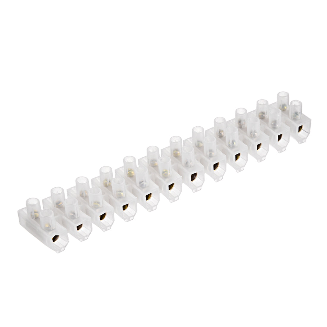 uxcell Uxcell Terminal Block , 60A 12 Position Dual Row Type U Wire Connector Screw Terminal Barrier Strip , Pack of 10