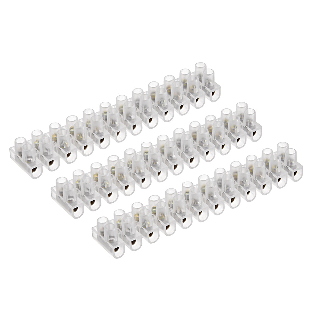 uxcell Uxcell Terminal Block , 3A 12 Position Dual Row Type U Wire Connector Screw Terminal Barrier Strip , Pack of 5