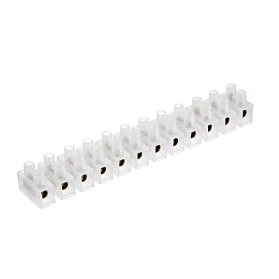 Harfington Uxcell Terminal Block , 60A 12 Position Dual Row Type H Wire Connector Screw Terminal Barrier Strip , Pack of 5