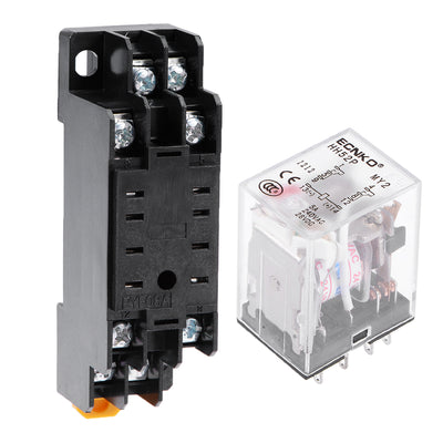 Harfington Uxcell HH52P AC 24V Coil DPDT 8 Pins Electromagnetic Power Relay Red LED with Socket