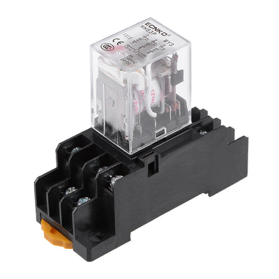 Harfington Uxcell HH53P AC12V Coil DPDT 11 Pins Red Light Electromagnetic Power Relay + socket