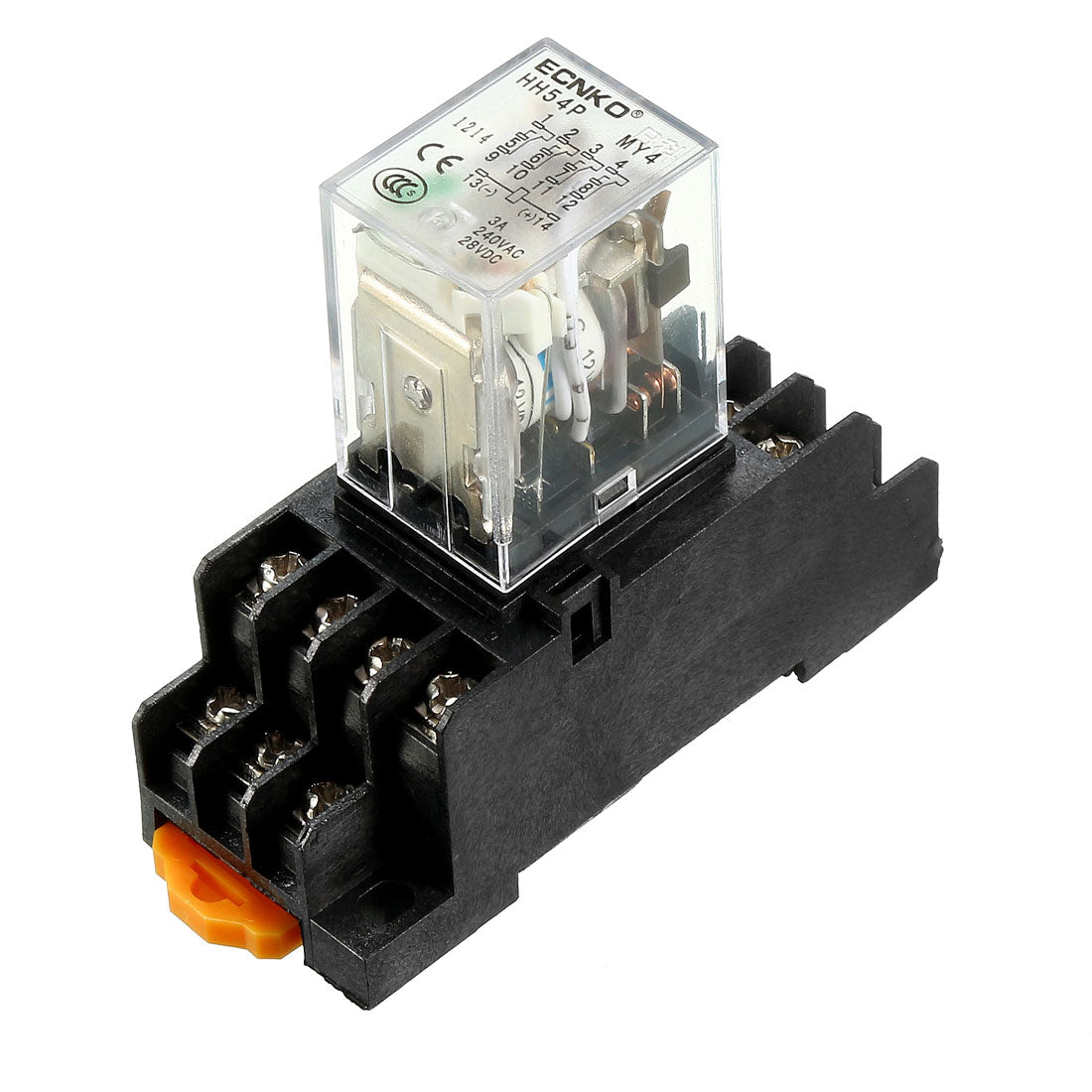 uxcell Uxcell HH54P DC 12V Coil 4P4T 14 Pins Electromagnetic Power Relay Green LED with socket
