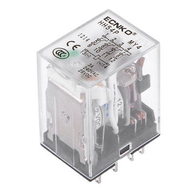 Harfington Uxcell HH54P DC12V Coil DPDT 14Pins Green Light Electromagnetic Power Relay