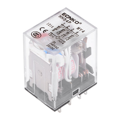 Harfington Uxcell HH54P AC110V Coil DPDT 14Pins Red Light Electromagnetic Power Relay