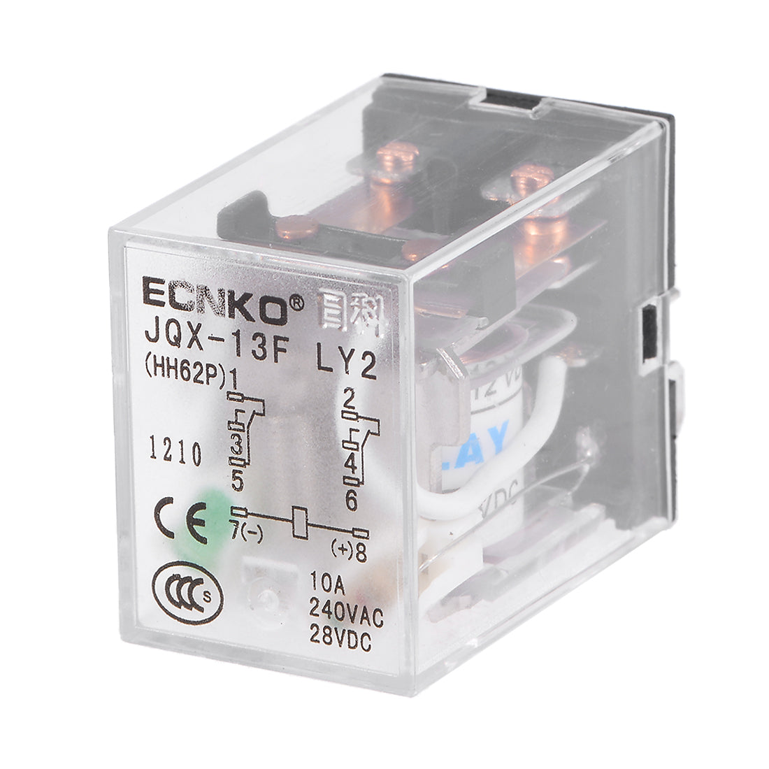uxcell Uxcell JQX-13F DC 12V Coil DPDT 8 Pins Green Light Electromagnetic Power Relay + socket