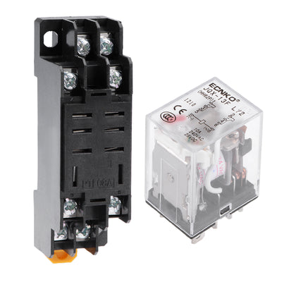 Harfington Uxcell JQX-13F AC24V Coil DPDT 8Pins Red Light Electromagnetic Power Relay + socket