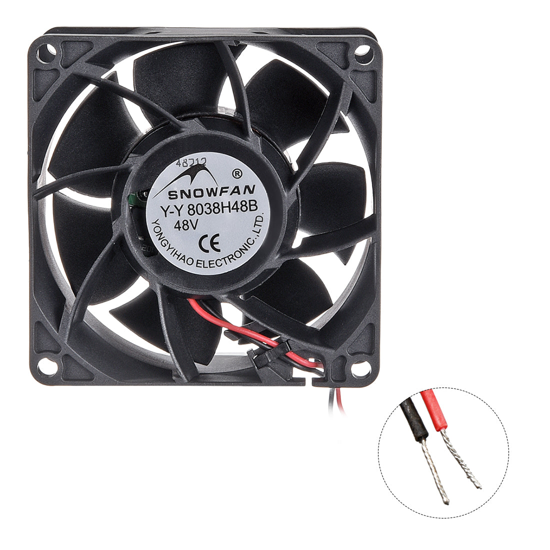 uxcell Uxcell SNOWFAN Authorized 80mm x 80mm x 38mm 48V Brushless DC Cooling Fan #0335