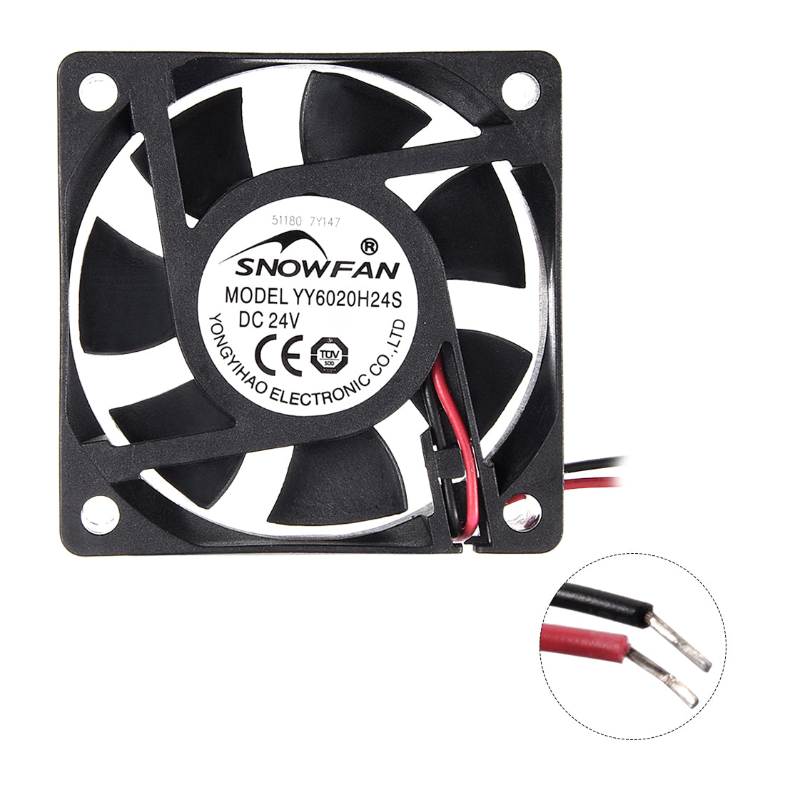 uxcell Uxcell 60mm x 60mm x 20mm 24V Brushless DC Cooling Fan #0359