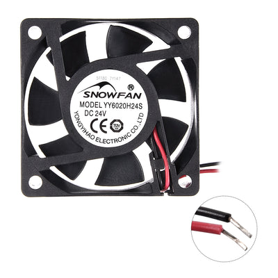 Harfington Uxcell 60mm x 60mm x 20mm 24V Brushless DC Cooling Fan #0359