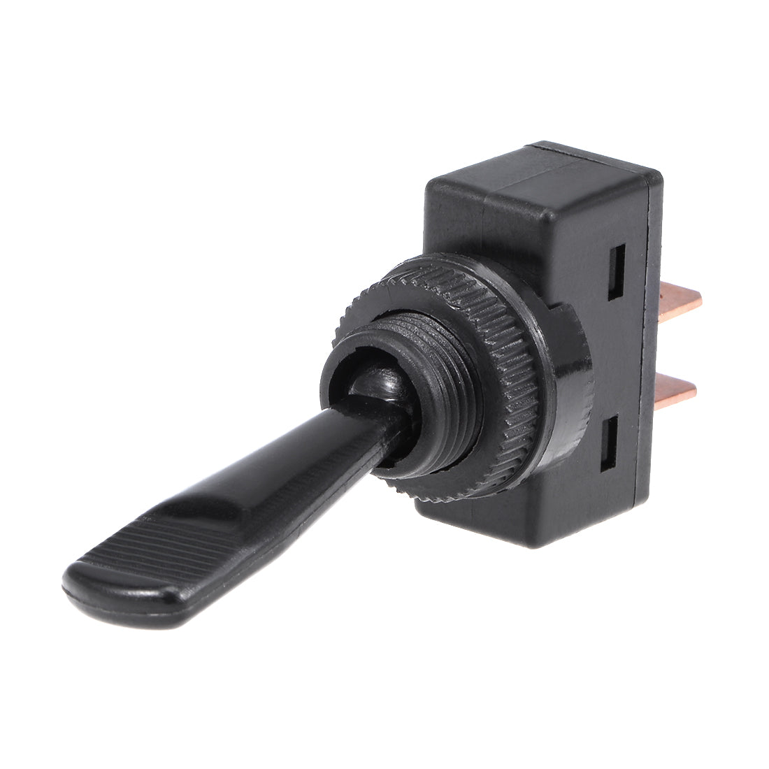 uxcell Uxcell SPST Latching Rocker Toggle Switch 20A 12V 2P ON-OFF Flat Rod Black