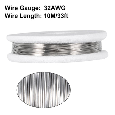 Harfington Uxcell 0.2mm 32AWG Heating Resistor Wire Nichrome Resistance Wires for Heating Elements 33ft