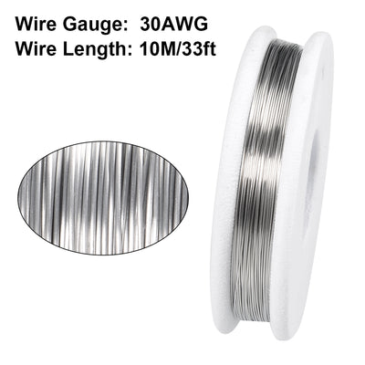 Harfington Uxcell 0.25mm 30AWG Heating Resistor Wire Nichrome Resistance Wires for Heating Elements 33ft