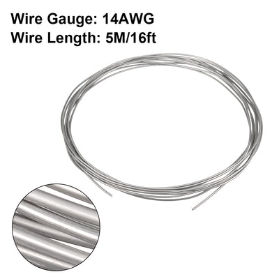 Harfington Uxcell 1.6mm 14AWG Heating Resistor Wire Nichrome Resistance Wires for Heating Elements 16ft