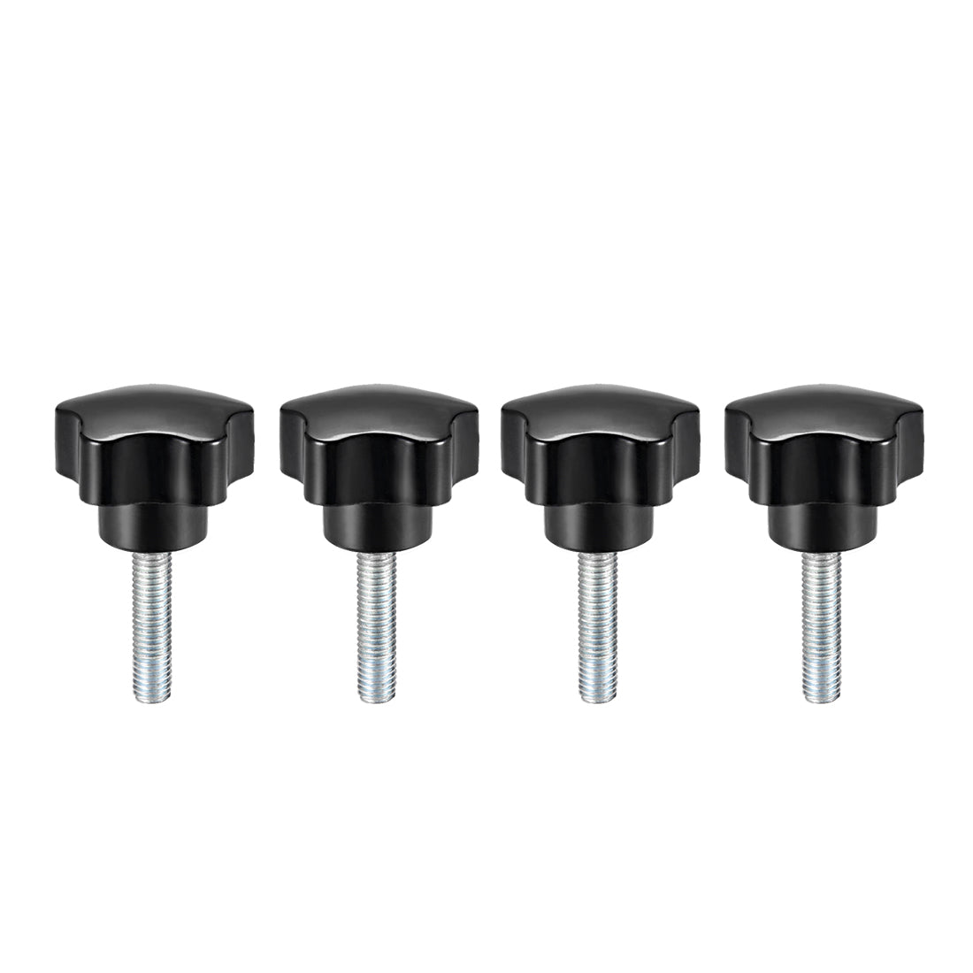 Uxcell Uxcell 4 Pcs Star Knobs Grips M6 x 20mm Male Thread  Steel Zinc Stud Replacement PP