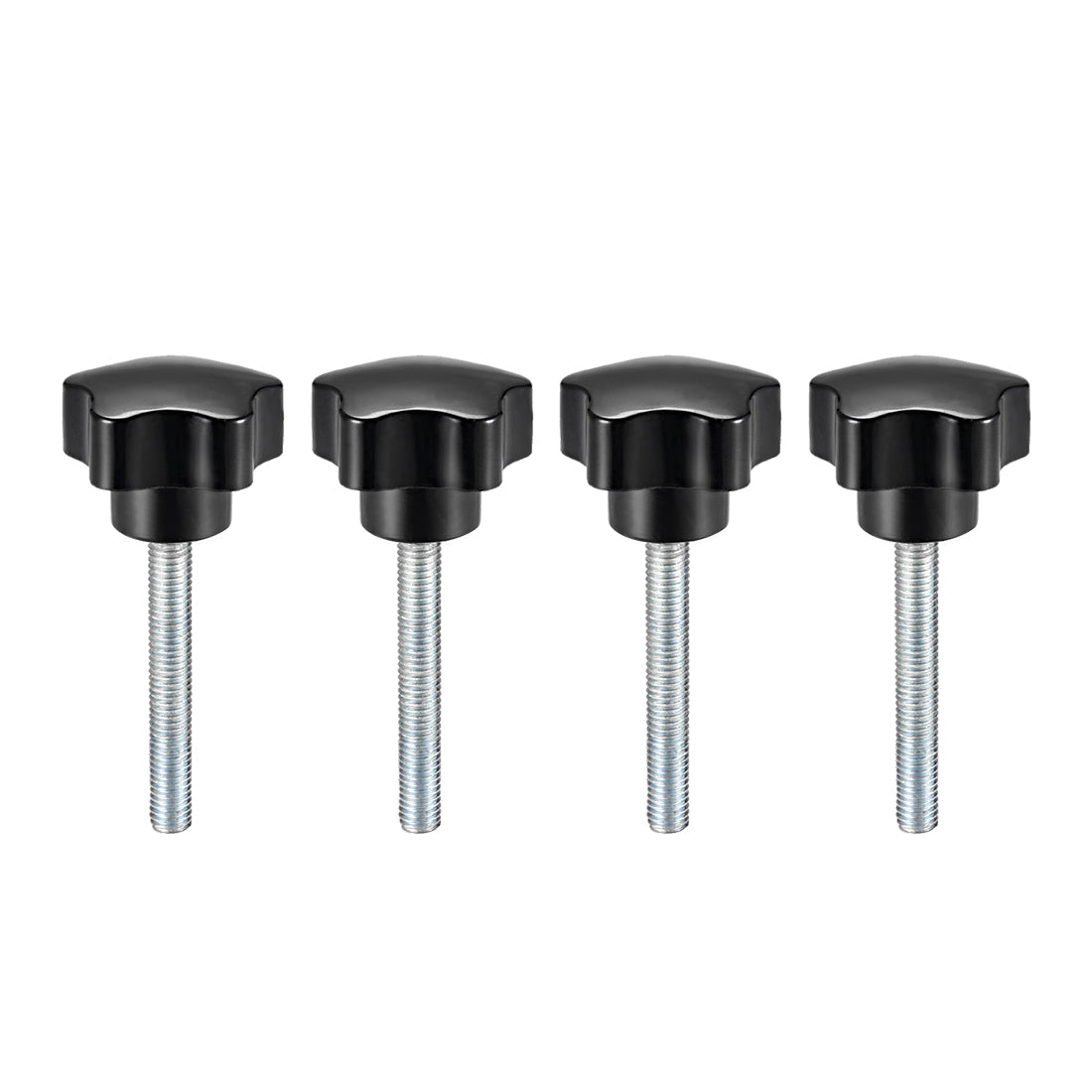 Uxcell Uxcell 4 Pcs Star Knobs Grips M6 x 20mm Male Thread  Steel Zinc Stud Replacement PP