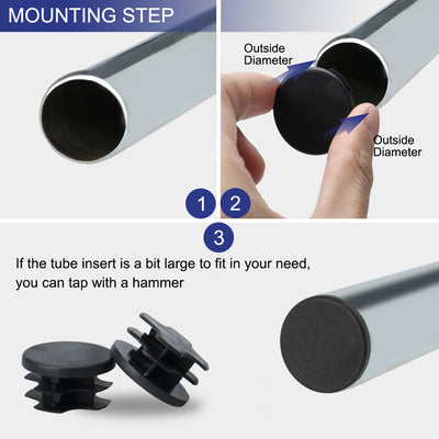 Harfington Uxcell 19mm 0.75" OD Plastic Tube Inserts Pipe End Covers 25pcs, 0.63"-0.71" Inner Dia, Anti-moisture Caps