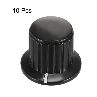 Harfington Uxcell 10Pcs 6mm Insert Shaft 25x19.5mm Plastic Potentiometer Rotary Knob Pots