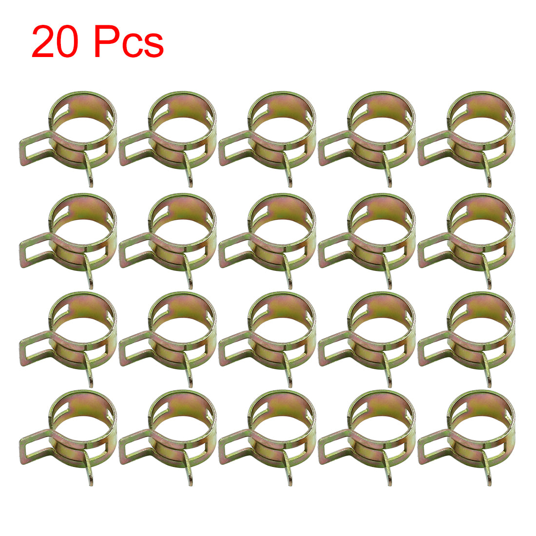 Harfington 20pcs 15mm Car Fuel Line Spring Clips Water Pipe Air Tube Clamps Hose Fastener