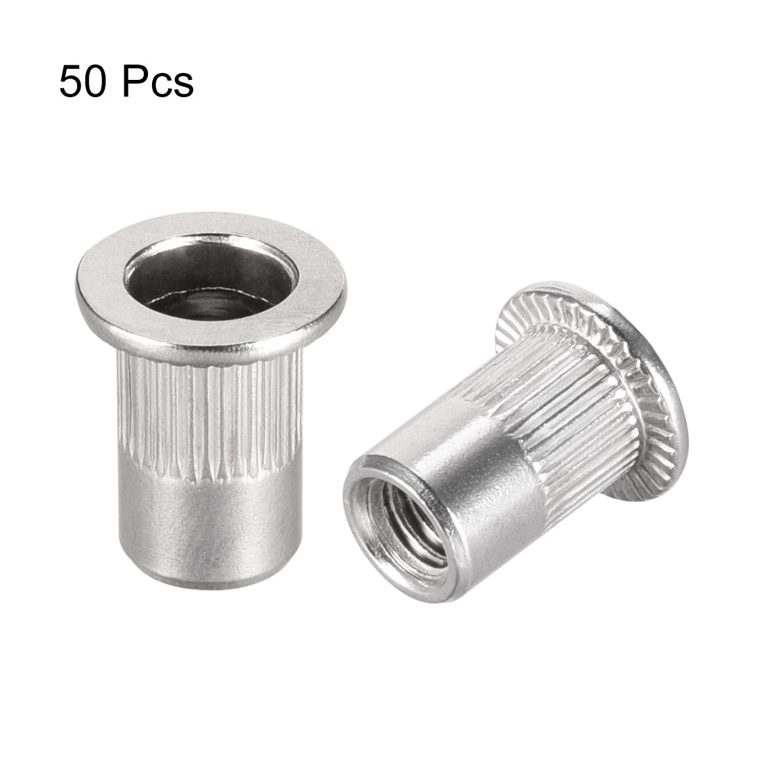 Uxcell Uxcell M5 304 Stainless Steel Rivet Nuts Flat Head Insert  20 Pcs