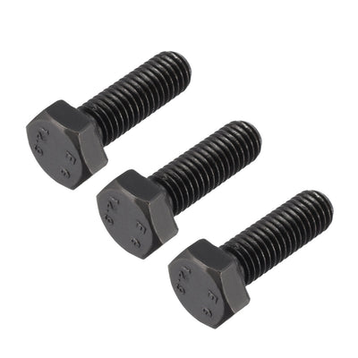 uxcell Uxcell M8x25mm Hex Head Left Hand Screw Bolts Fastener Carbon Steel Black 3pcs