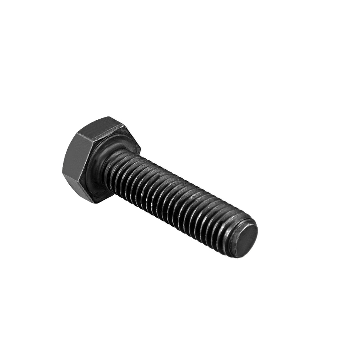 uxcell Uxcell M8x35mm Hex Head Left Hand Screw Bolts Fastener Carbon Steel Black 2pcs