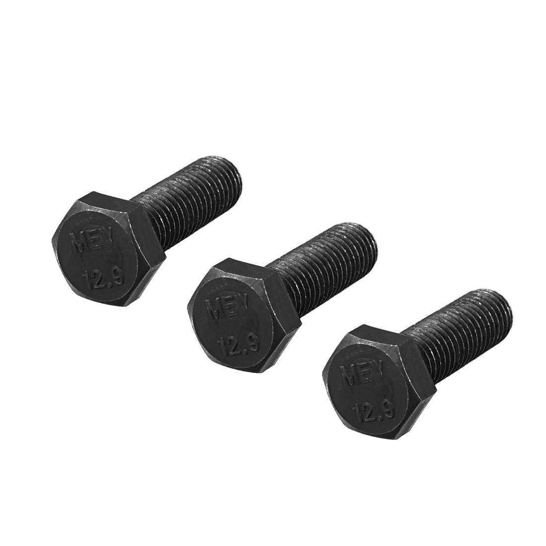 Uxcell M12x35mm Hex Head Left Hand Screw Bolts Fastener Carbon Steel ...