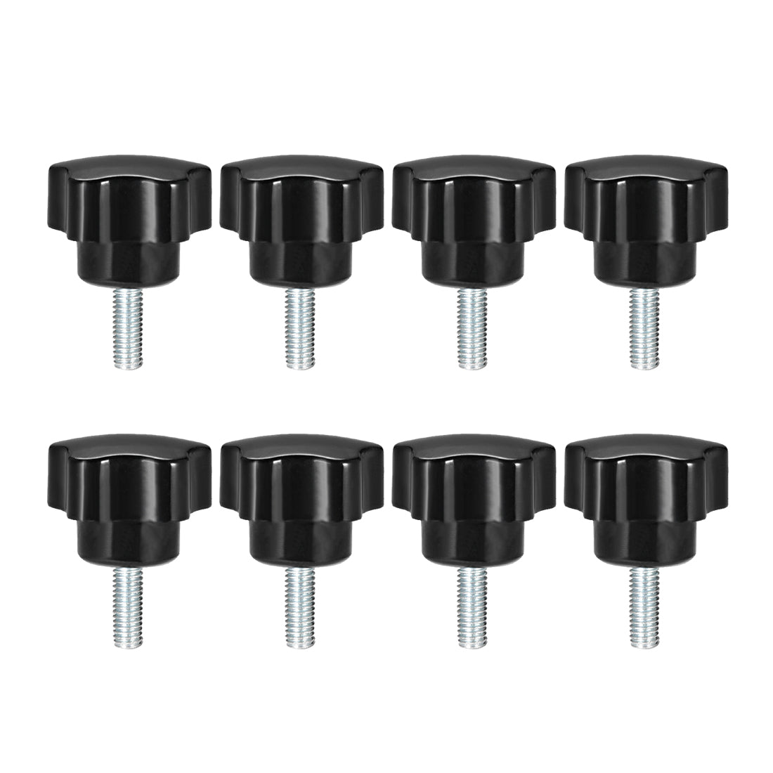 Uxcell Uxcell 8 Pcs Star Knobs Grips M6 x 20mm Male Thread  Steel Zinc Stud Replacement PP